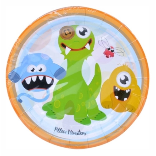 Talerzyki kolorowe jednorazowe Monster 8x